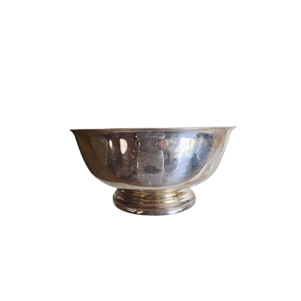 Vintage EP Gorham Silverplate Paul Revere Footed Bowl YC781 MCM 8"